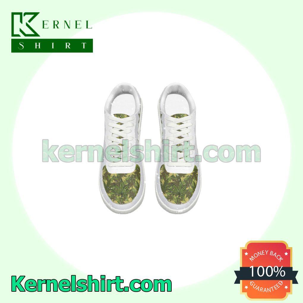 Heart Beat Green Cannabis Weed Nike Womens Air Force 1 Shoes a
