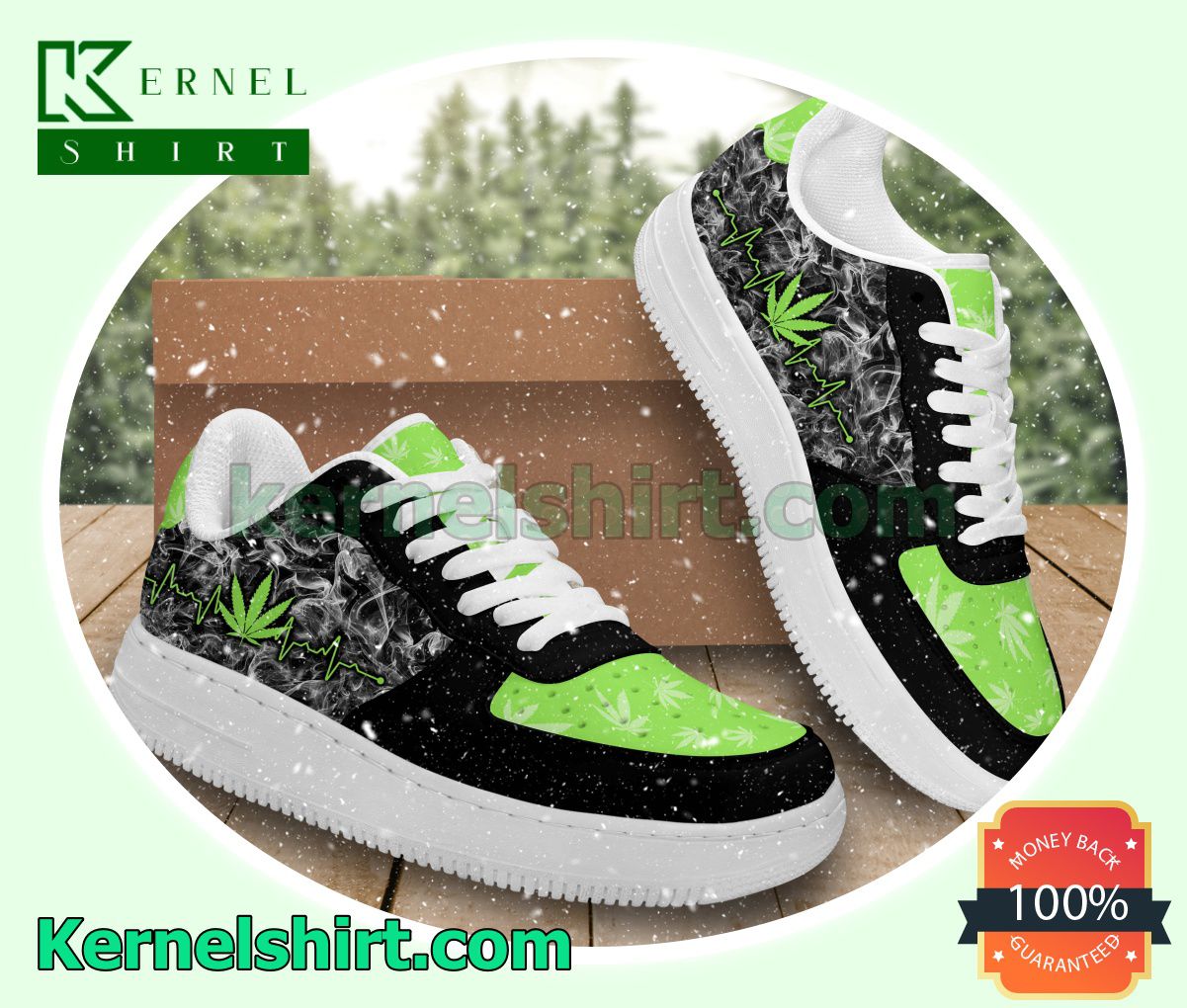 Heartbeat Smoking Cannabis Weed Nike Womens Air Force 1 Shoes