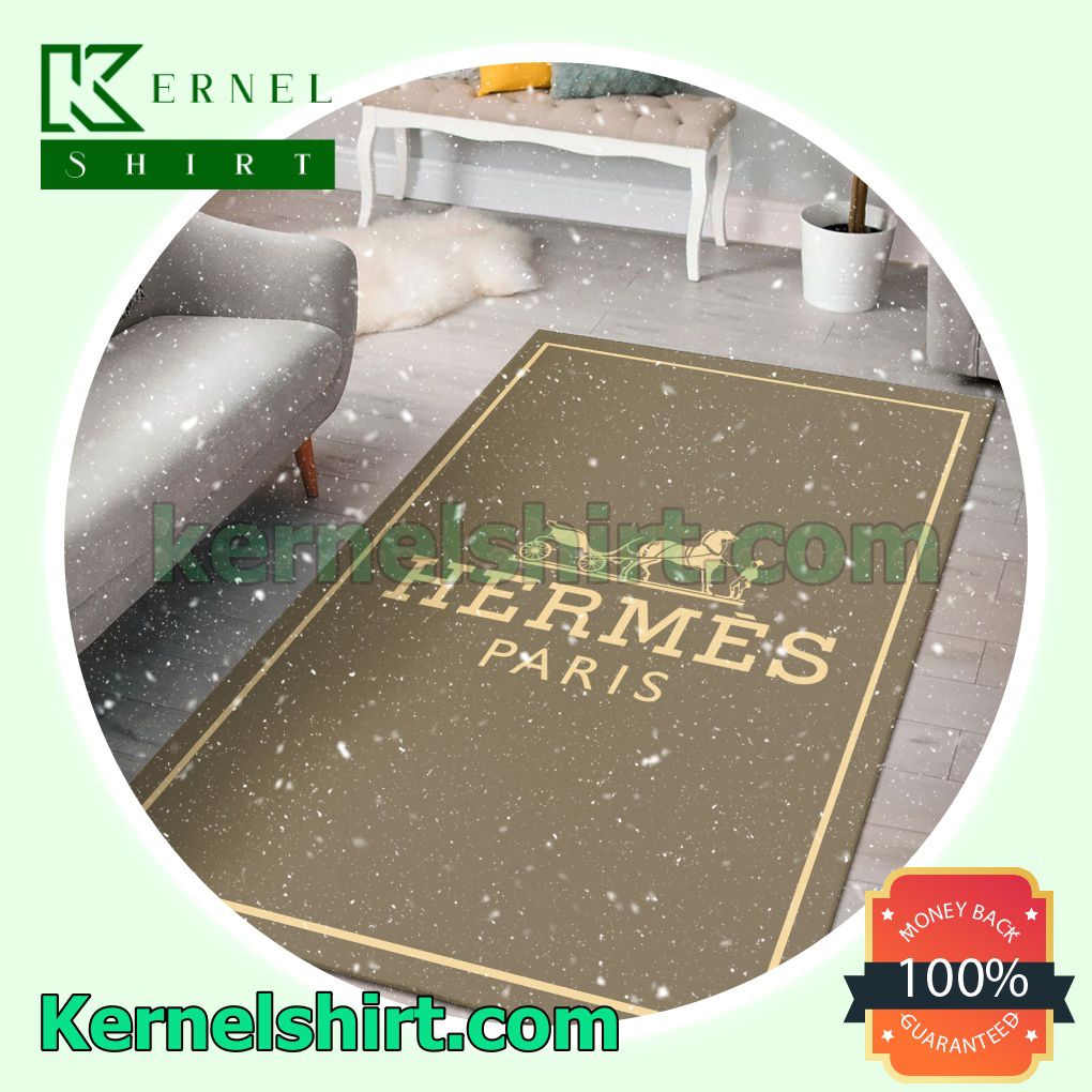 Hermes Paris Luxury Brand Light Brown Living Room Rug