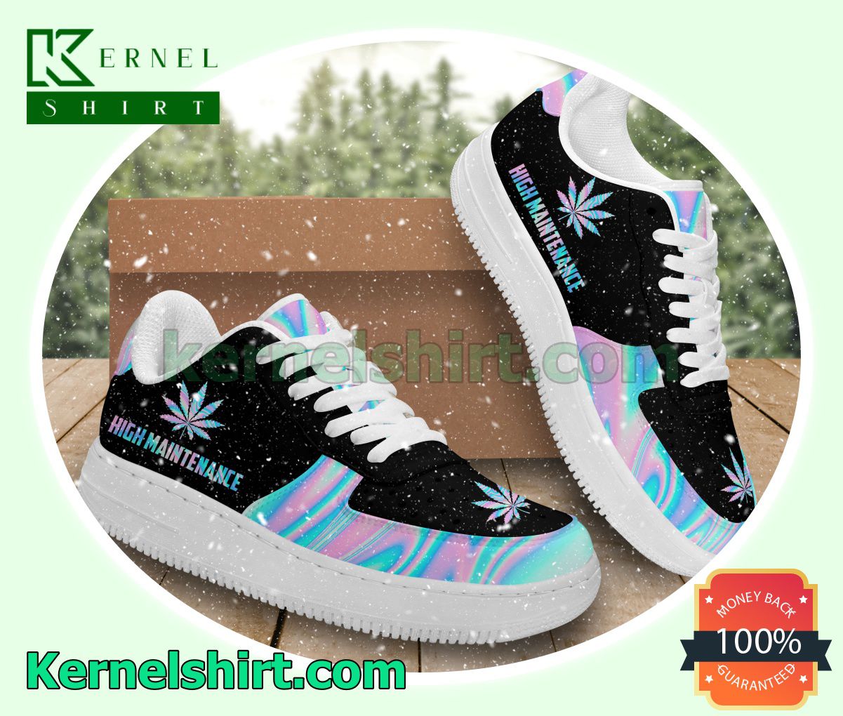 Hologram High Maintanance Cannabis Weed Nike Womens Air Force 1 Shoes