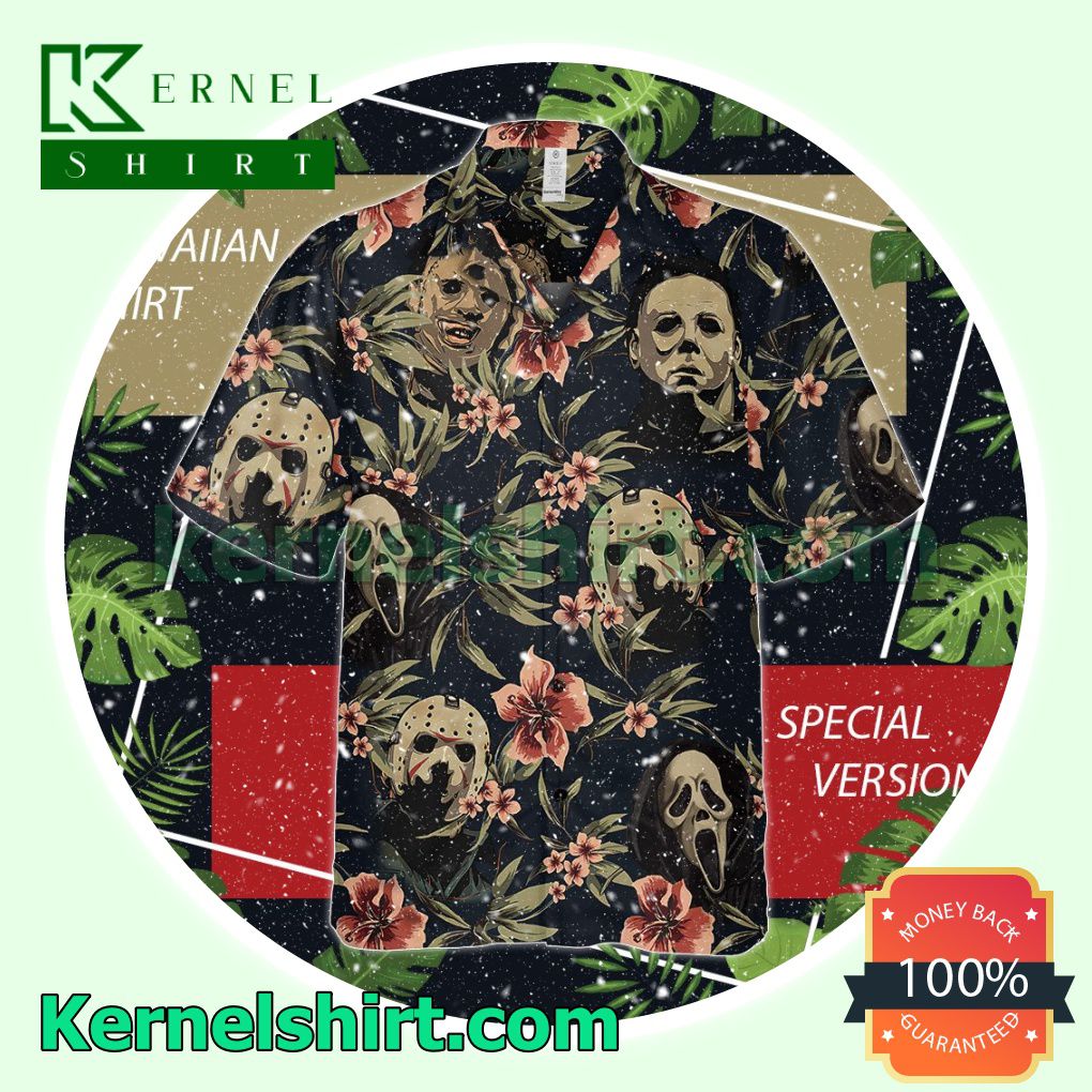 Horror Movie Character Tropical Flower Halloween Costume Shirt