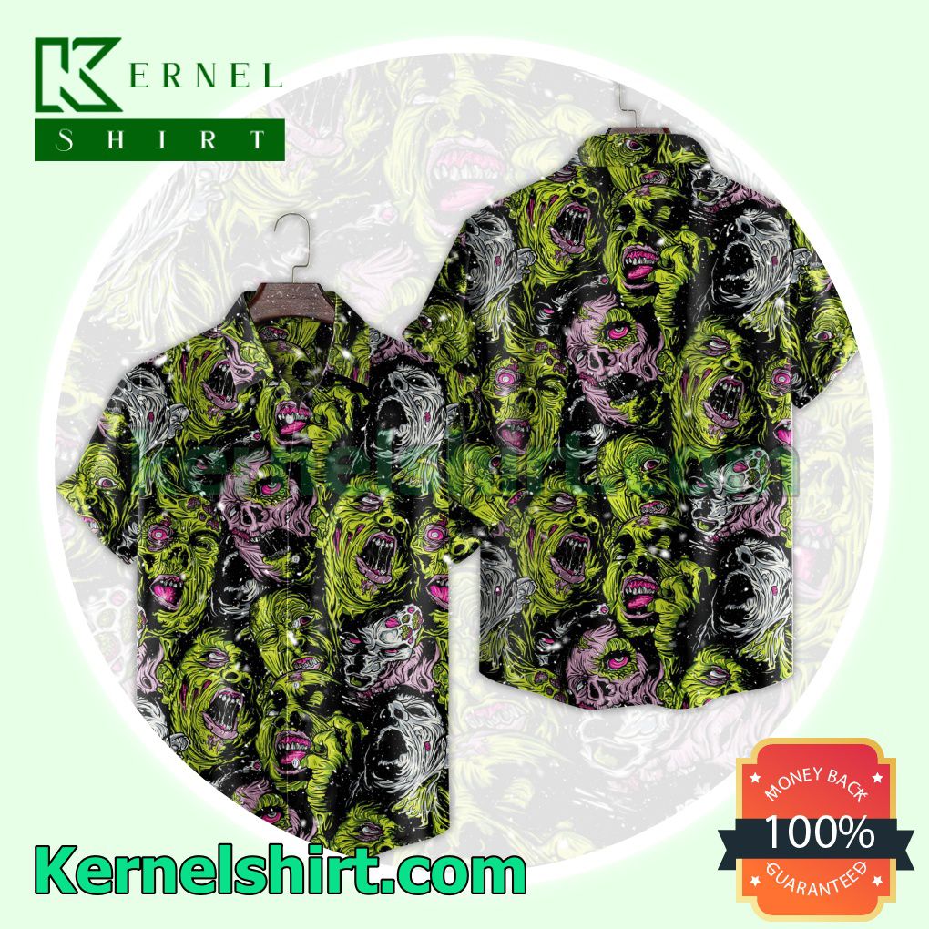 Father's Day Gift Horror Zombie Head Halloween Costume Shirt