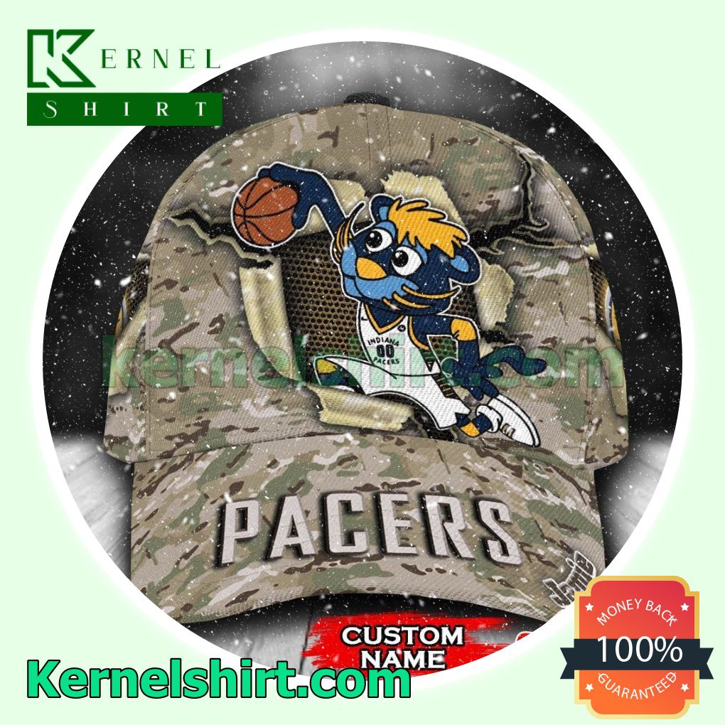 Indiana Pacers Camo Mascot NBA Hockey Basketball Baseball Caps