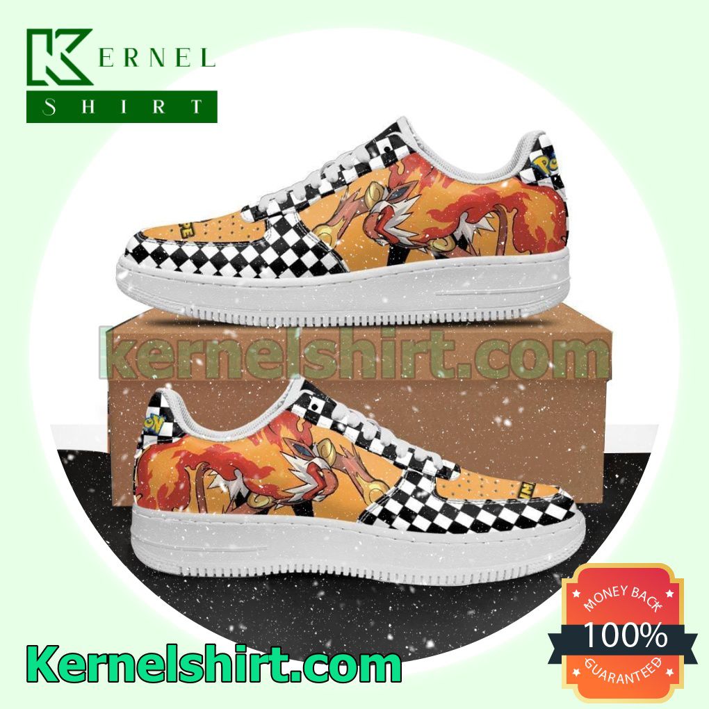 Infernape Checkerboard Pokemon Mens Womens Air Force 1 Shoes