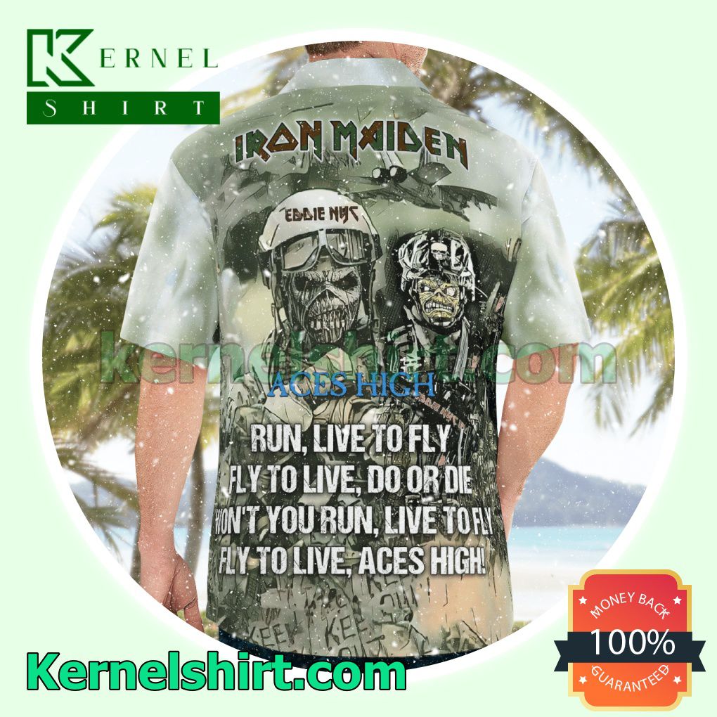 Iron Maiden Aces High Tropical Beach Shirts a