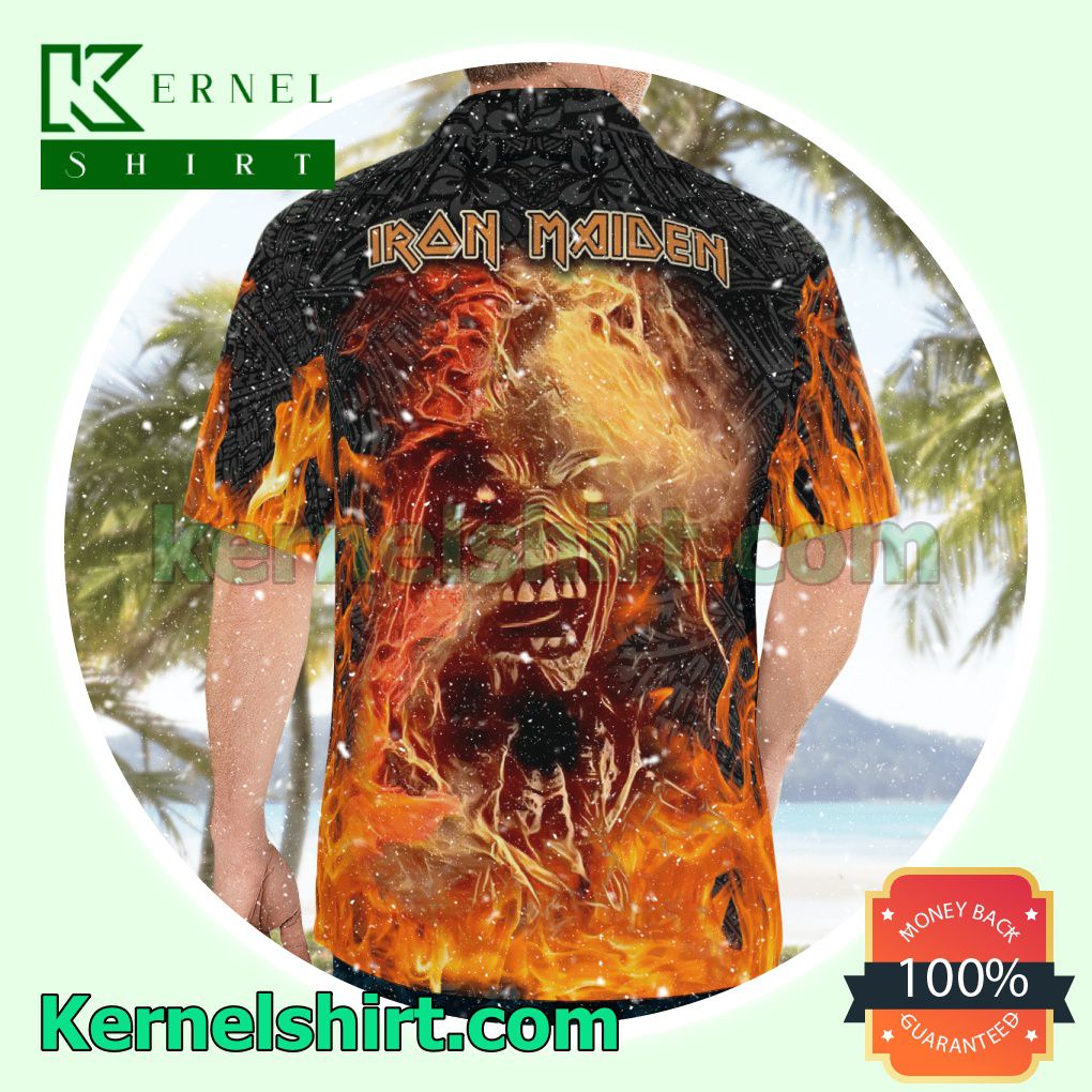Iron Maiden Metal Flame Tropical Beach Shirts a