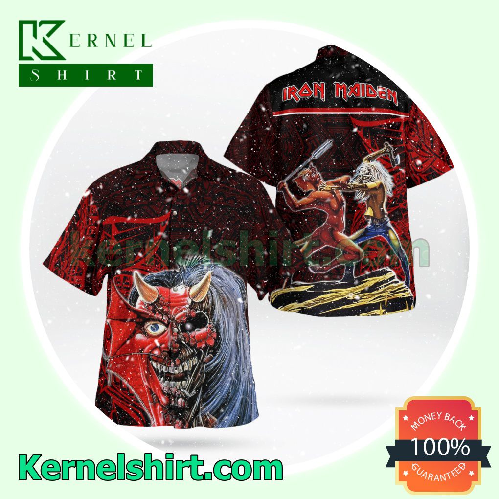 Iron Maiden The Number Of The Beast Tribal Tropical Beach Shirts