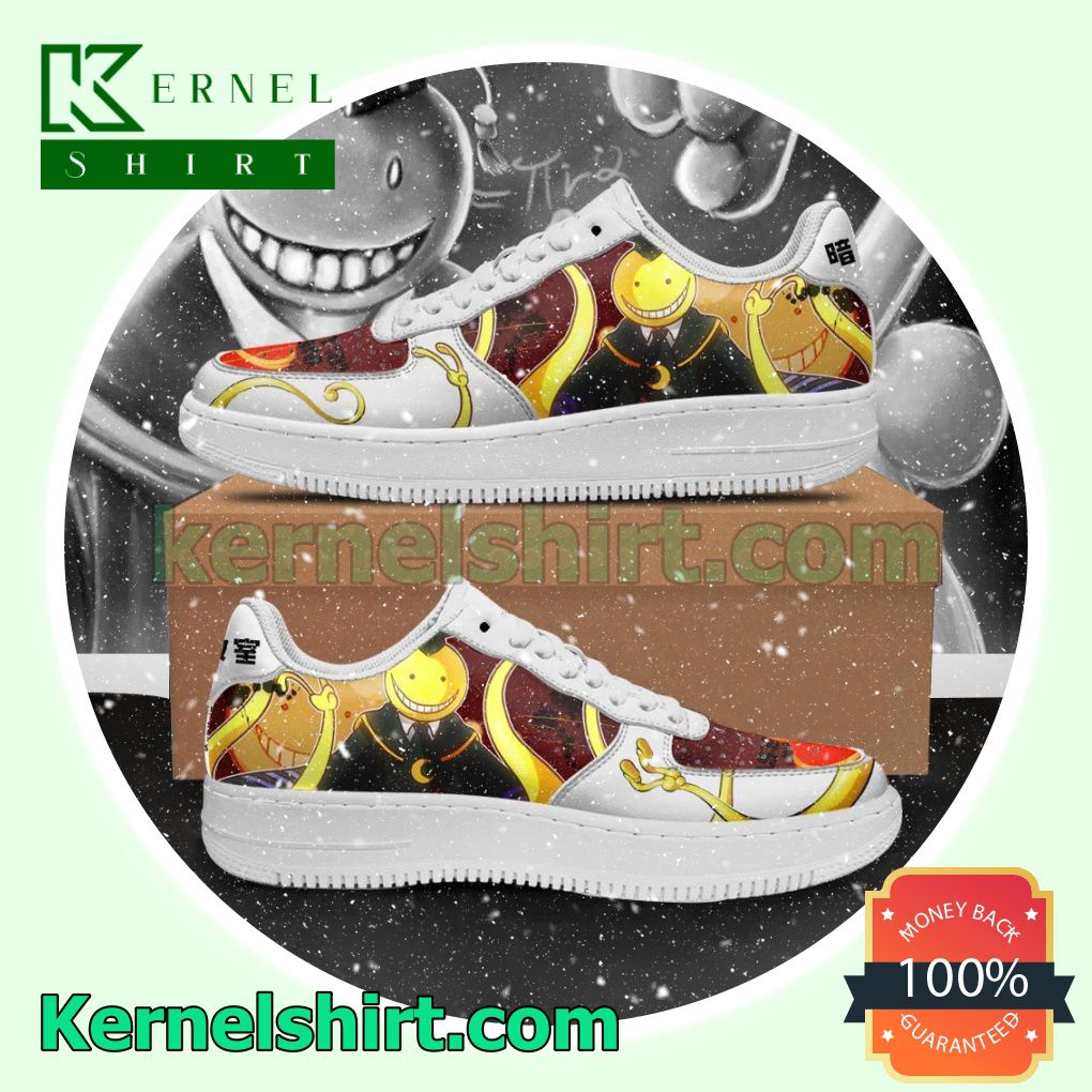 Koro Sensei Assassination Classroom Anime Mens Womens Air Force 1 Shoes