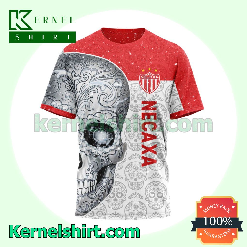 LIGA MX Club Necaxa Sugar Skull For Dia De Muertos Customized T-shirt Long Sleeve Tee y