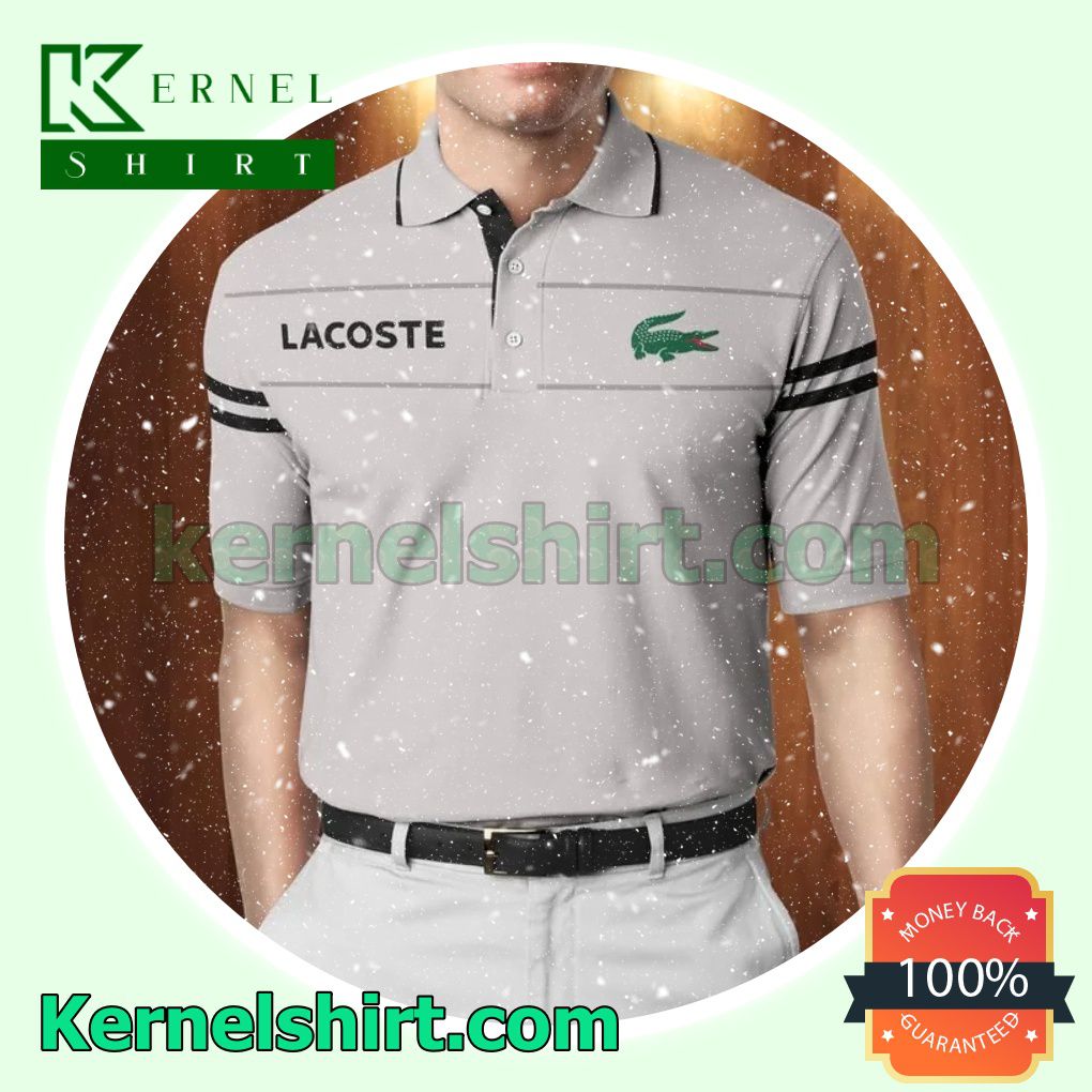 Lacoste Luxury Brand Grey Basic Tennis Golf Polo