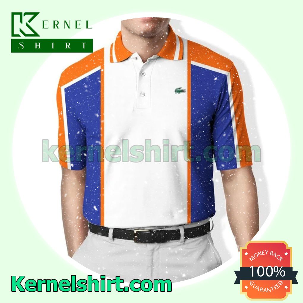 Lacoste Mix Color Orange Blue And Tennis Golf Polo Shop trending fashion in USA and EU
