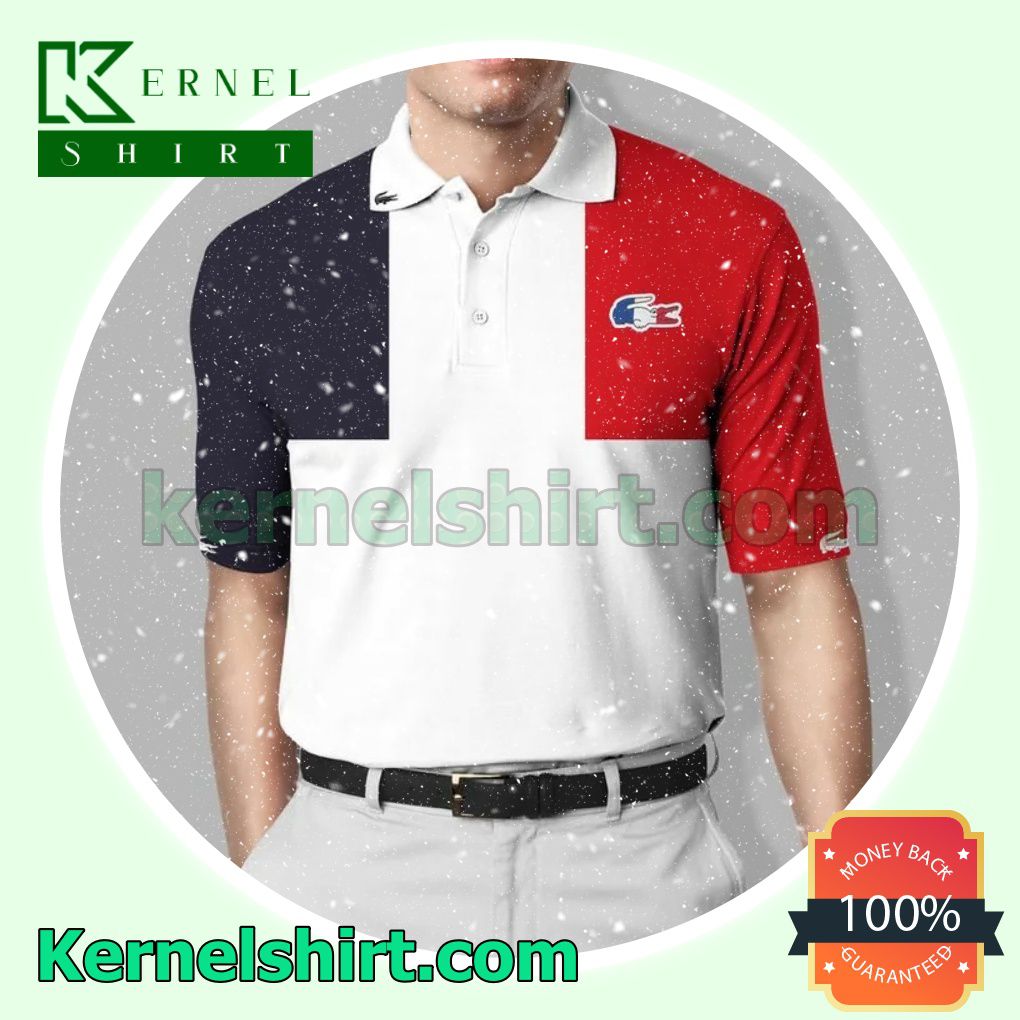 Lacoste Mix Color Red Navy And White Tennis Golf Polo