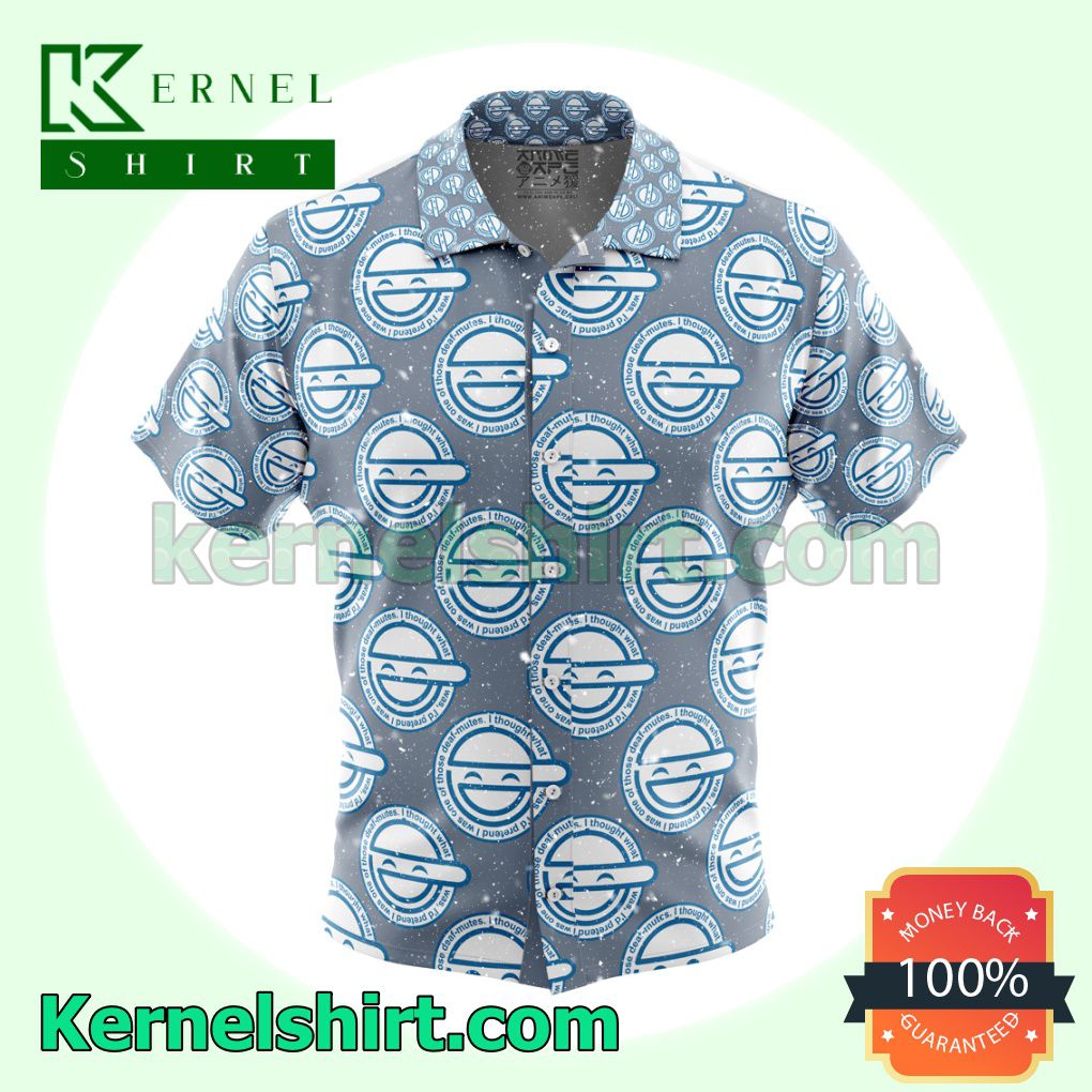 Laughing Man Ghost in the Shell Button-Down Shirts
