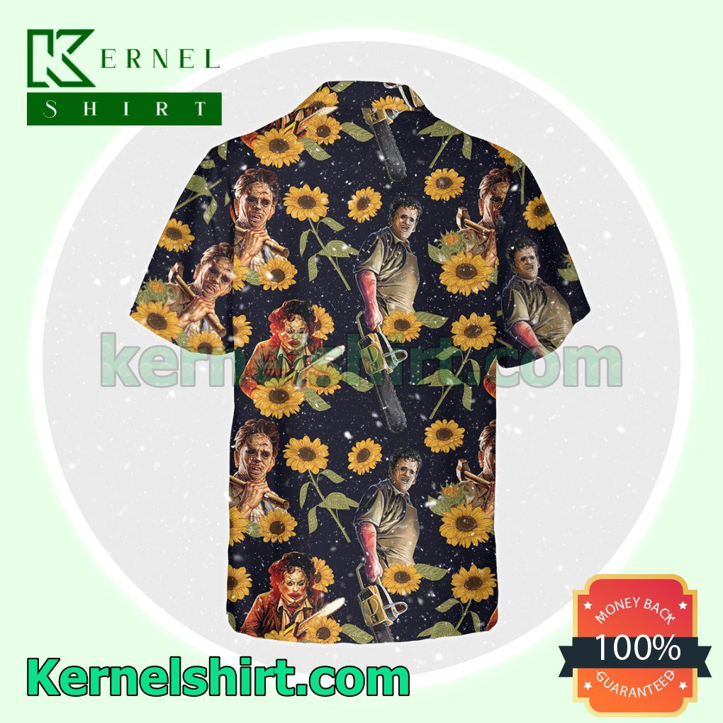 Beautiful Leatherface And Sunflower Halloween Costume Shirt