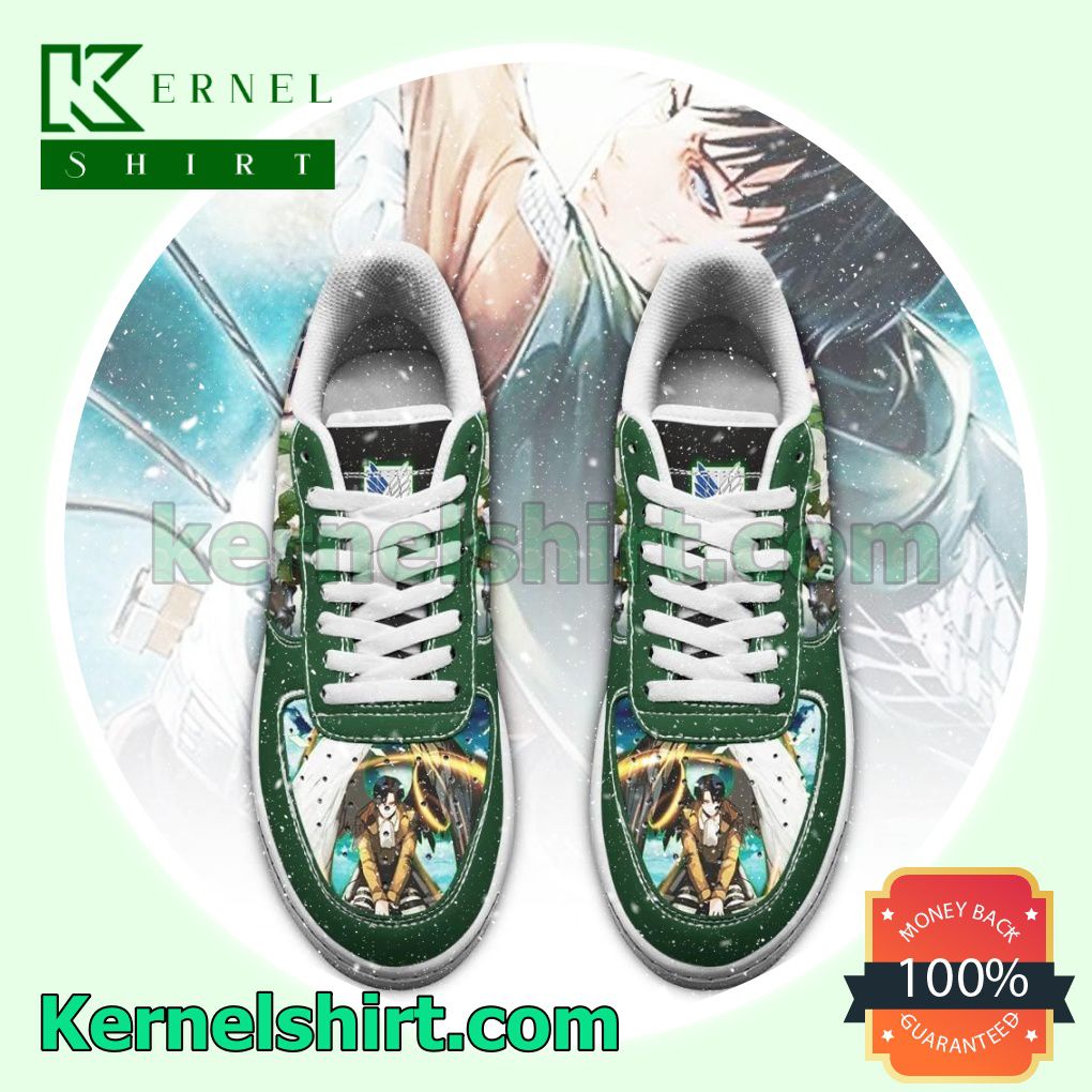 Levi Ackerman Attack On Titan AOT Anime Mens Womens Air Force 1 Shoes a