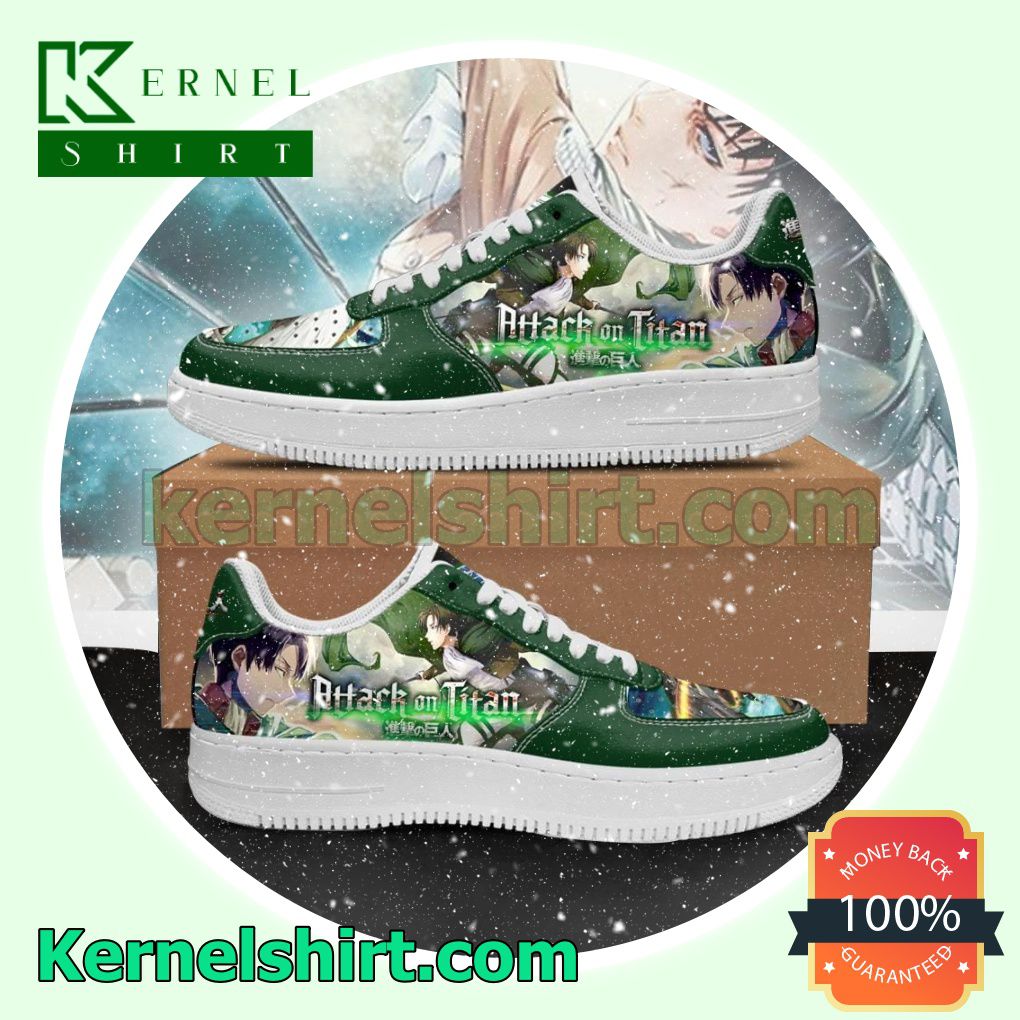 Levi Ackerman Attack On Titan AOT Anime Mens Womens Air Force 1 Shoes