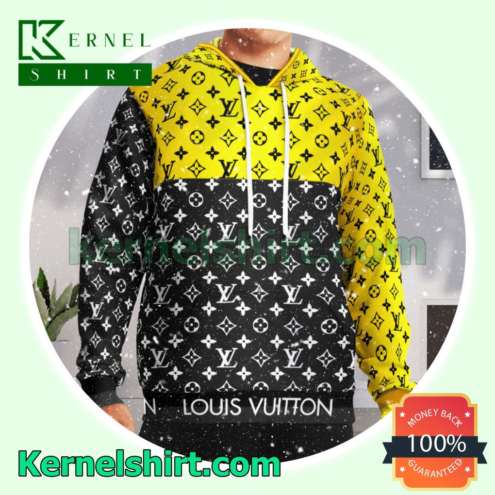 louis vuitton black and yellow sweater