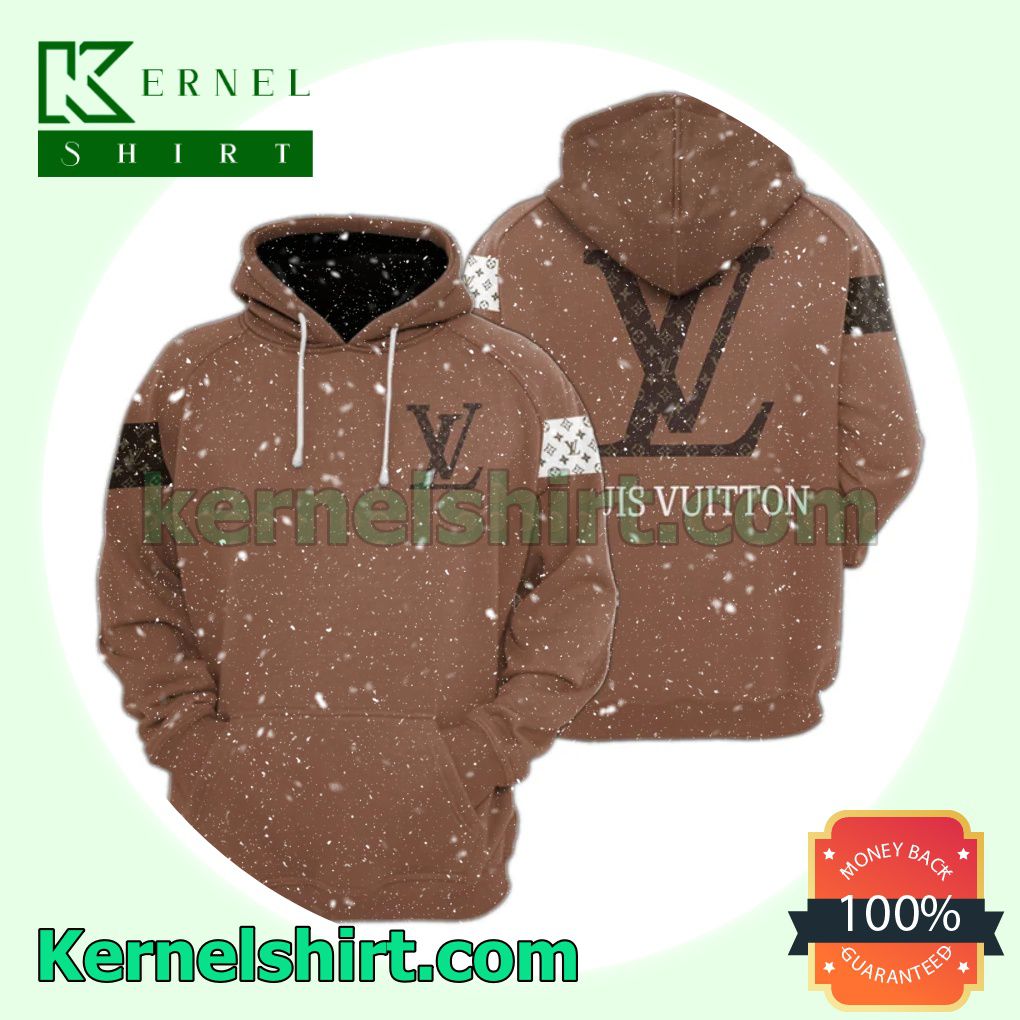 Louis Vuitton Monogram Logo Brown Mens Hoodie