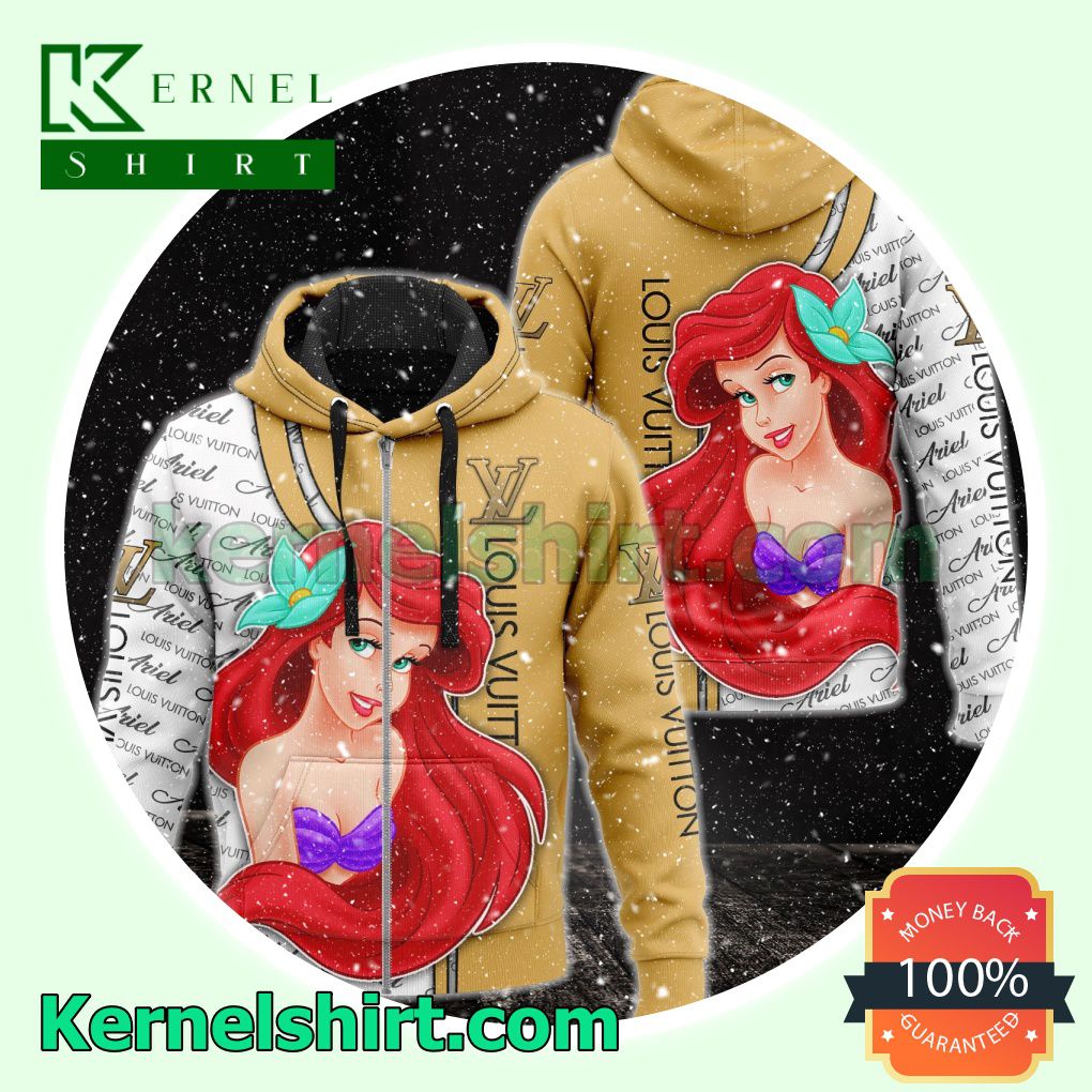 Louis Vuitton With Ariel Disney Princess Heavyweight Pullover Hoodie Sweatshirt