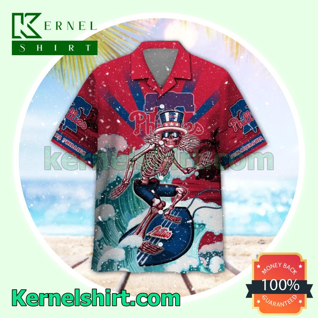 MLB Philadelphia Phillies Grateful Dead Button-Down Shirts a