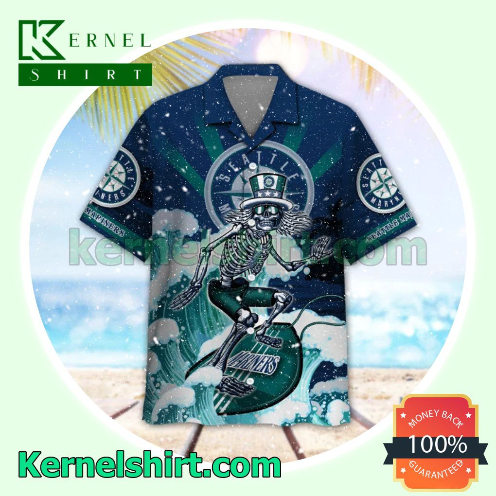 MLB Seattle Mariners Grateful Dead Button-Down Shirts a