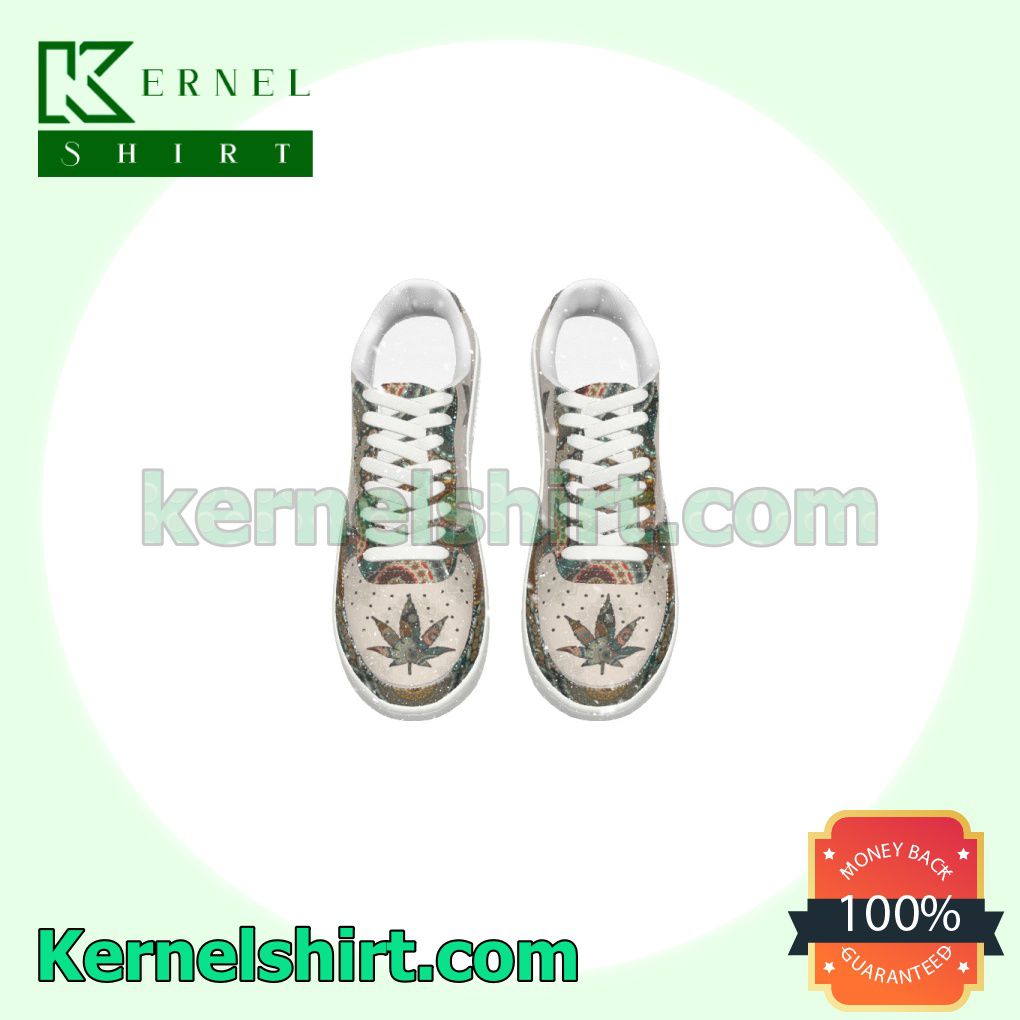 Mandala Cannabis Weed Nike Womens Air Force 1 Shoes a