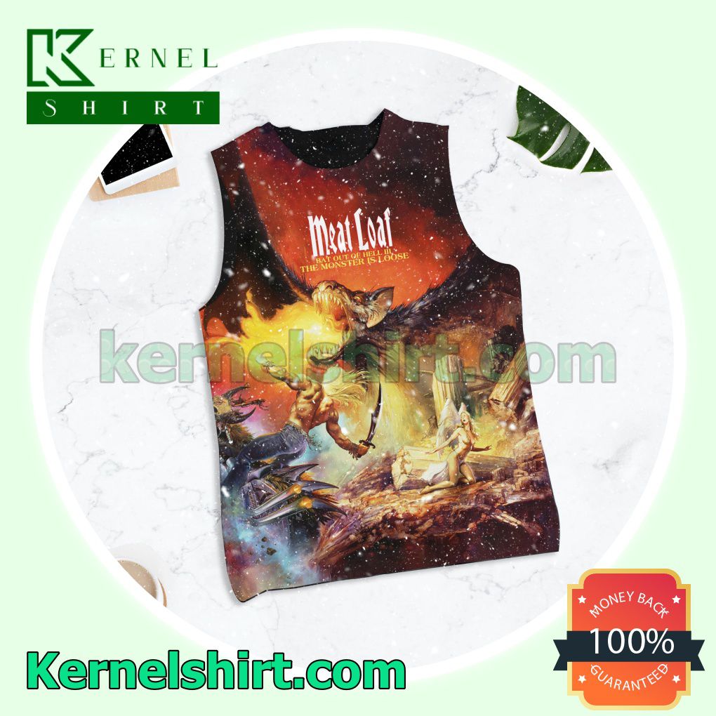 Meat Loaf Bat Out Of Hell III The Monster Is Loose Album Cover Men Workout Tank Tops Gym