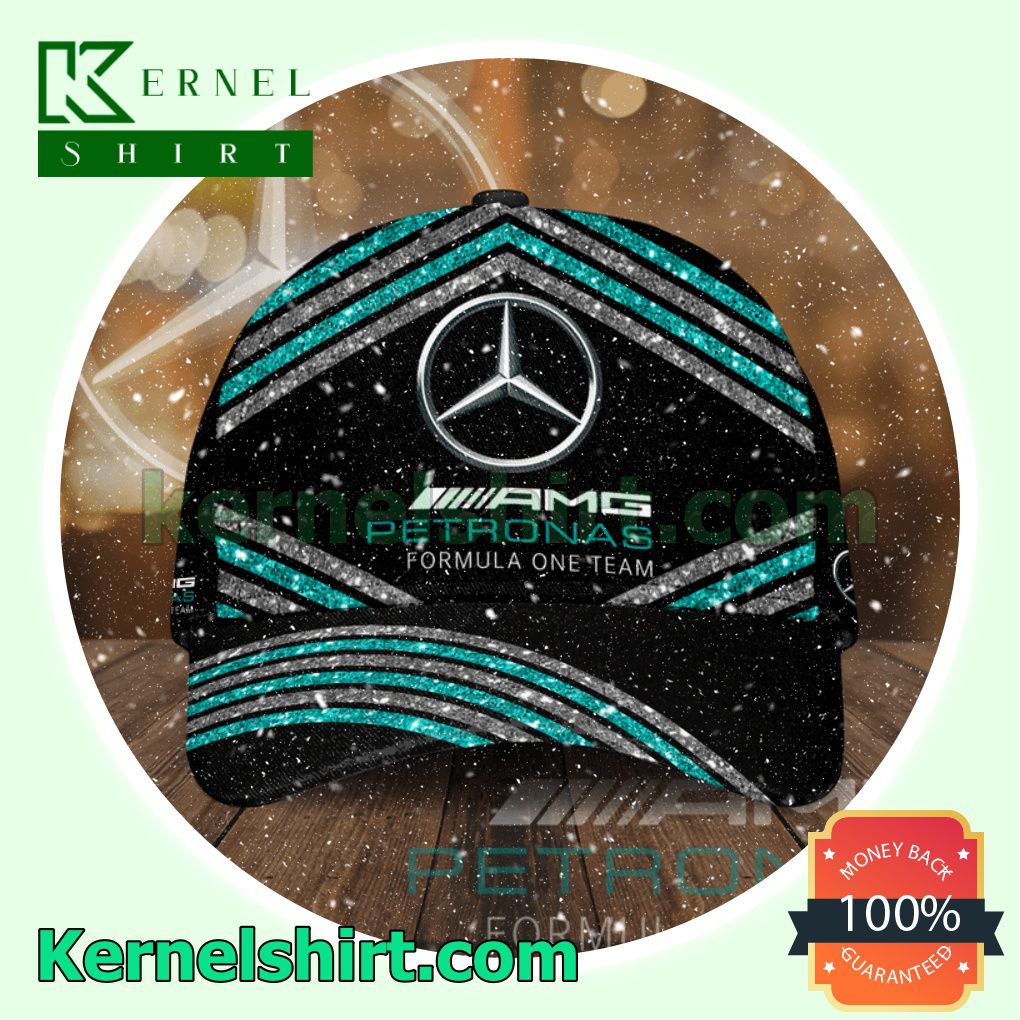Mercedes Amg Petronas Formula One Team Glitter Stripes Trucker Caps