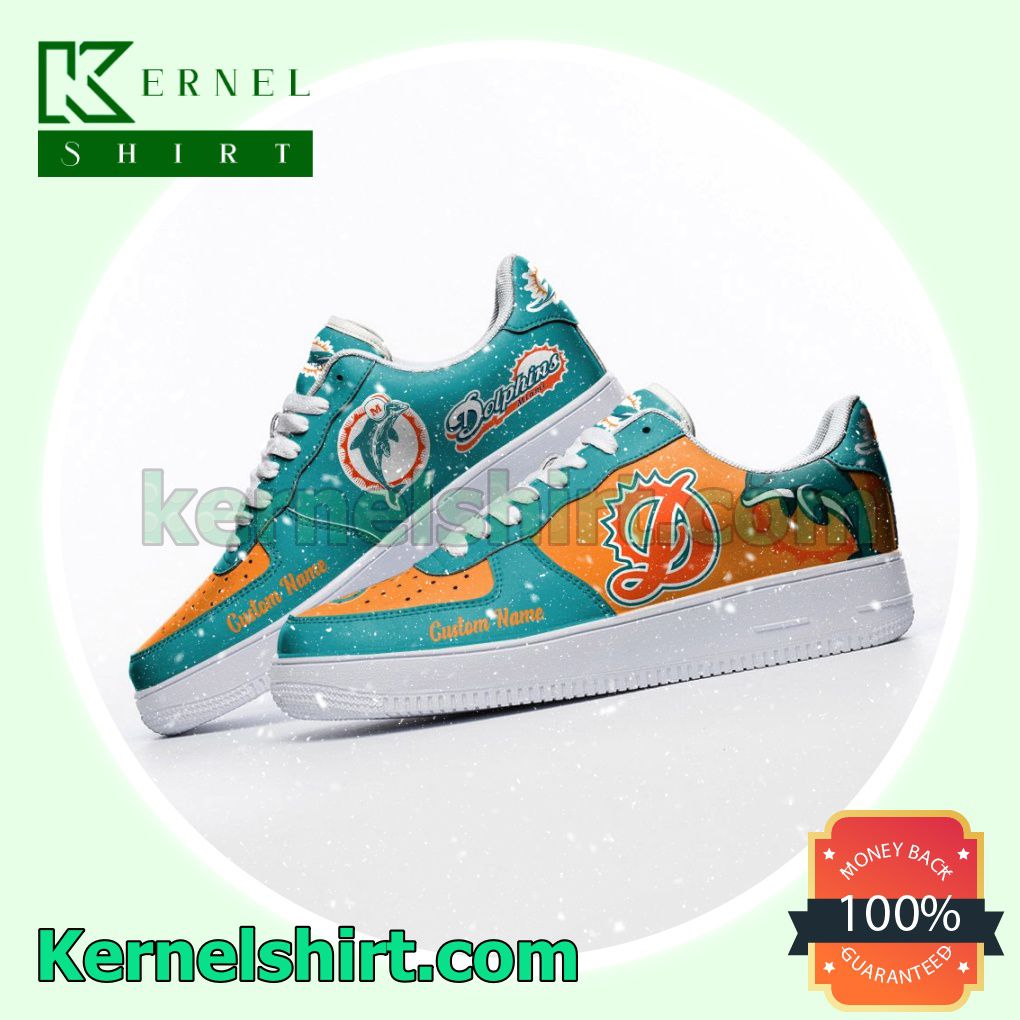 NFL Miami Dolphins Nike Mens Womens Air Force 1 Shoes - Shop trending  fashion in USA and EU