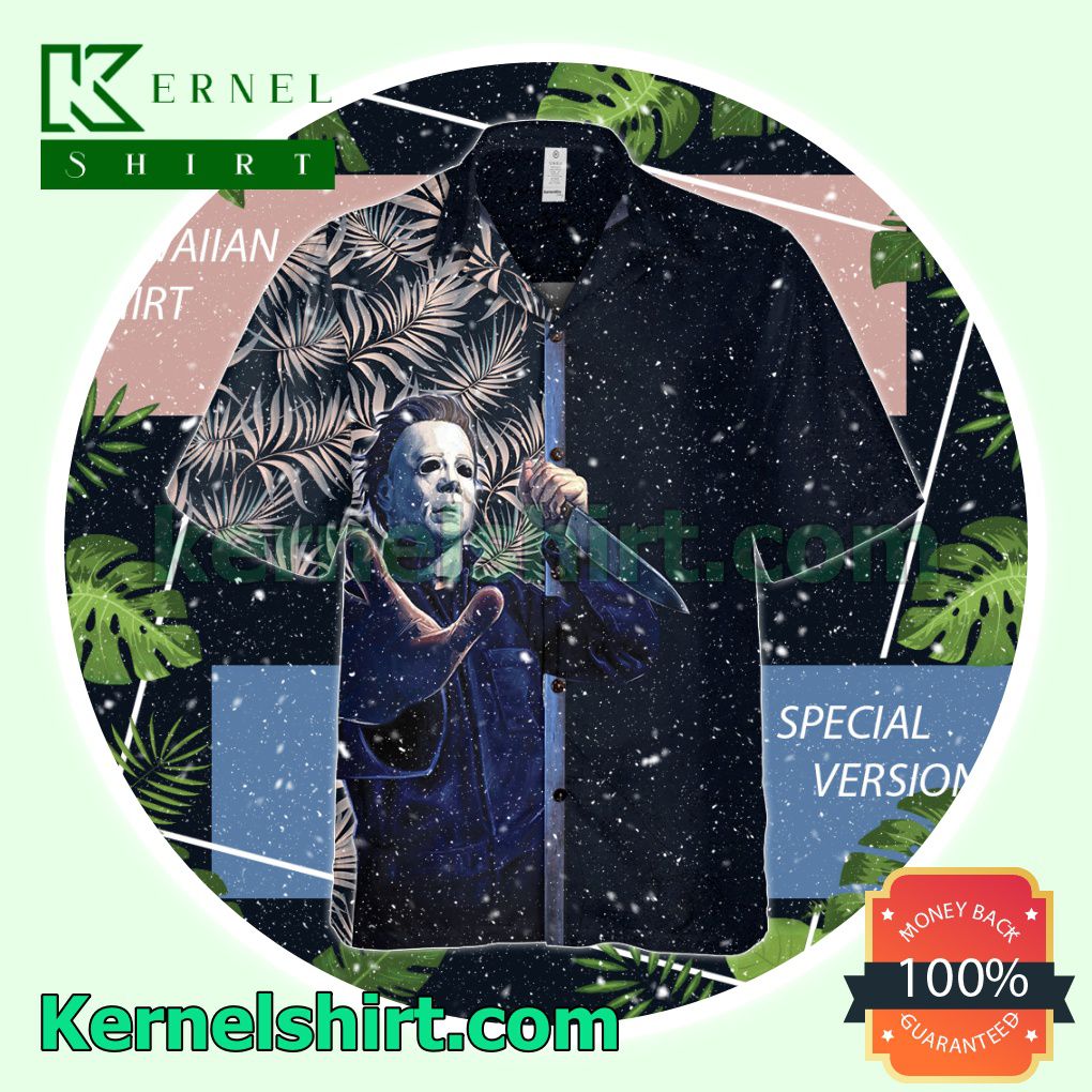 Michael Myers Holding A Knife Palm Leaves Halloween Costume Shirt
