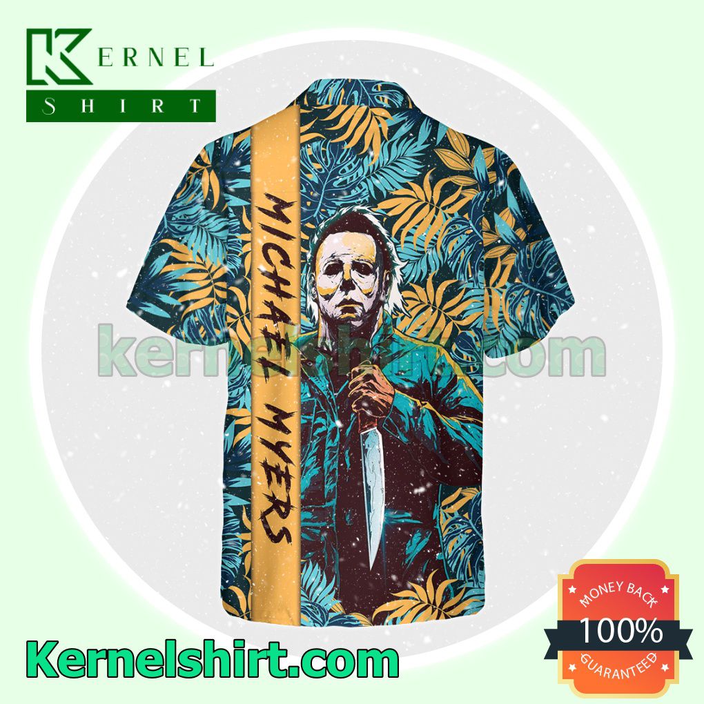 Best Gift Michael Myers Tropical Leaves Halloween Costume Shirt