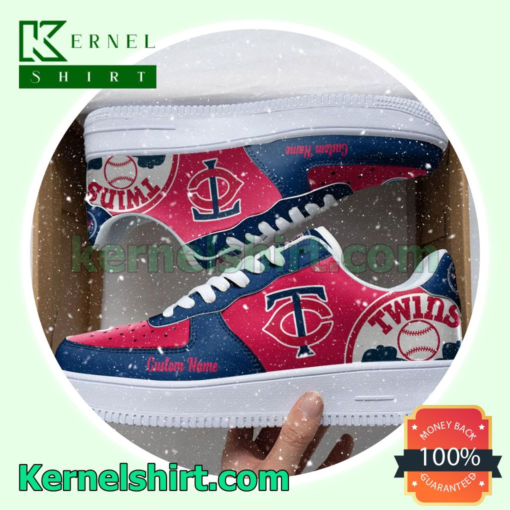 Minnesota Twins Mascot Logo MLB Baseball Custom Nike Air Force 1 Low Top Shoes