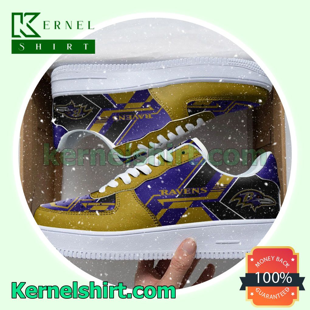 NFL Baltimore Ravens Nike Mens Womens Air Force 1 Shoes