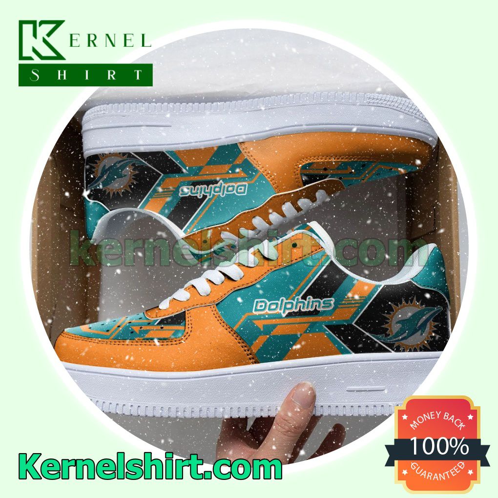 NFL Miami Dolphins Nike Mens Womens Air Force 1 Shoes