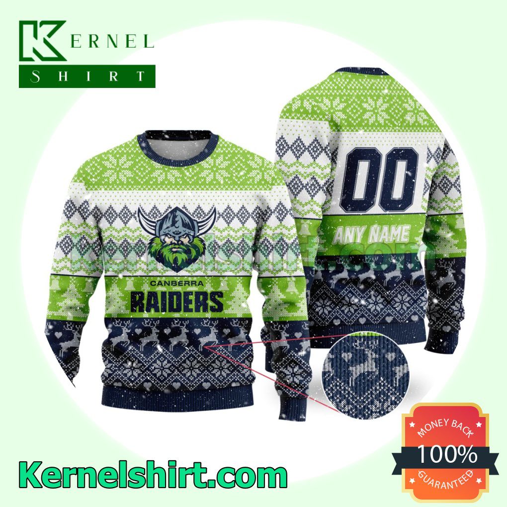NRL Canberra Raiders Ugly Sweater Holiday Knit Pullover