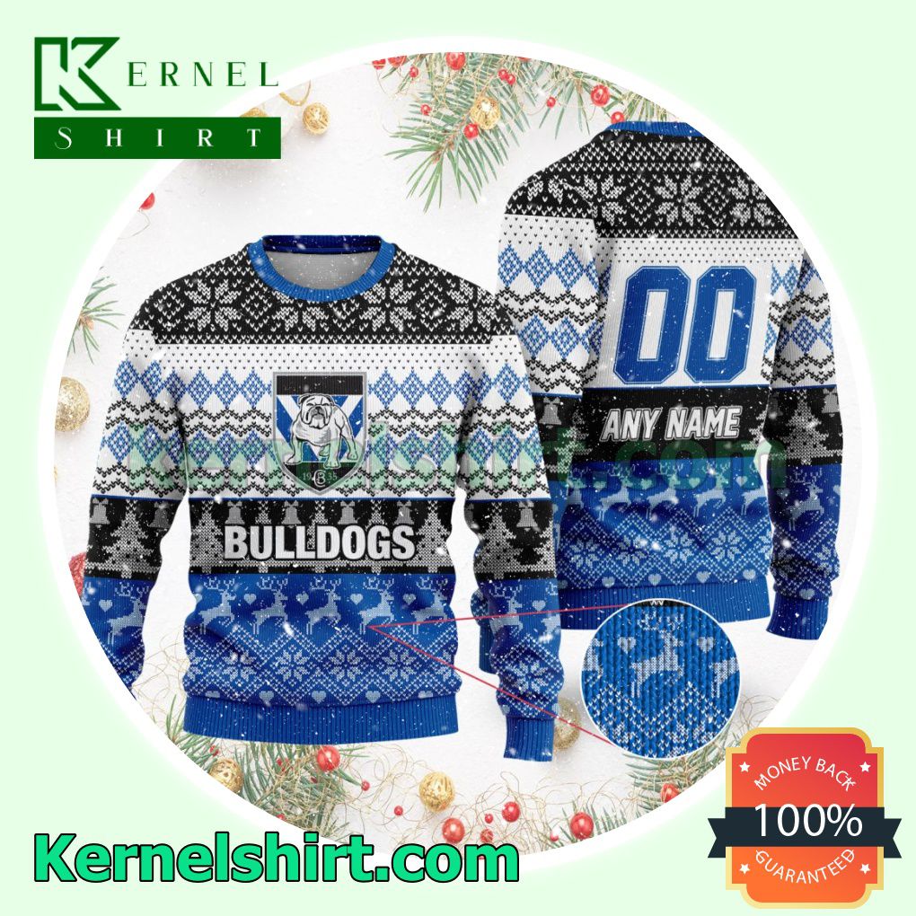 NRL Canterbury-Bankstown Bulldogs Ugly Sweater Holiday Knit Pullover a