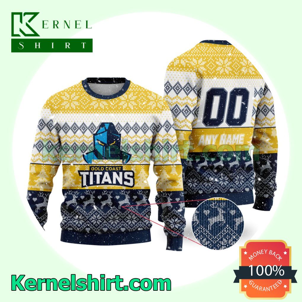NRL Gold Coast Titans Ugly Sweater Holiday Knit Pullover