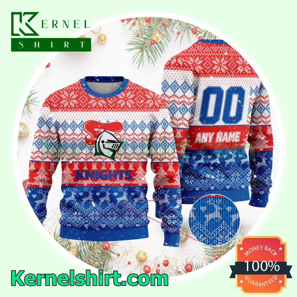 NRL Newcastle Knights Ugly Sweater Holiday Knit Pullover a