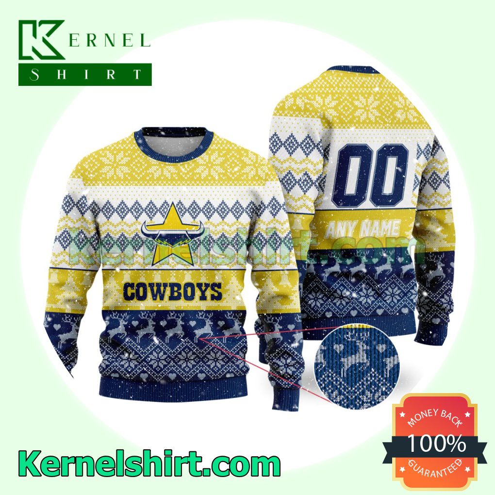 NRL North Queensland Cowboys Ugly Sweater Holiday Knit Pullover