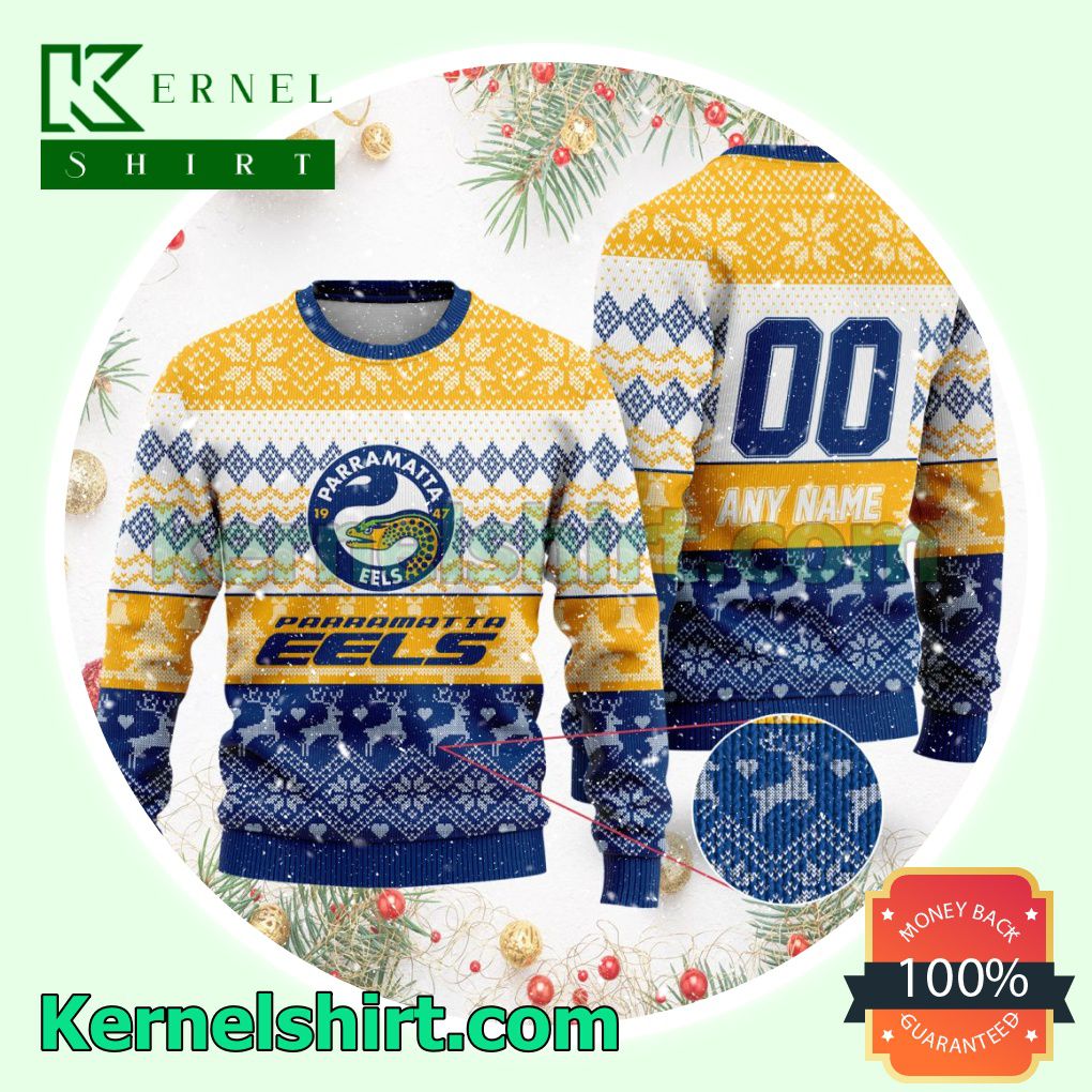NRL Parramatta Eels Ugly Sweater Holiday Knit Pullover a