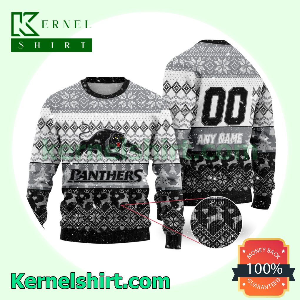 NRL Penrith Panthers Ugly Sweater Holiday Knit Pullover
