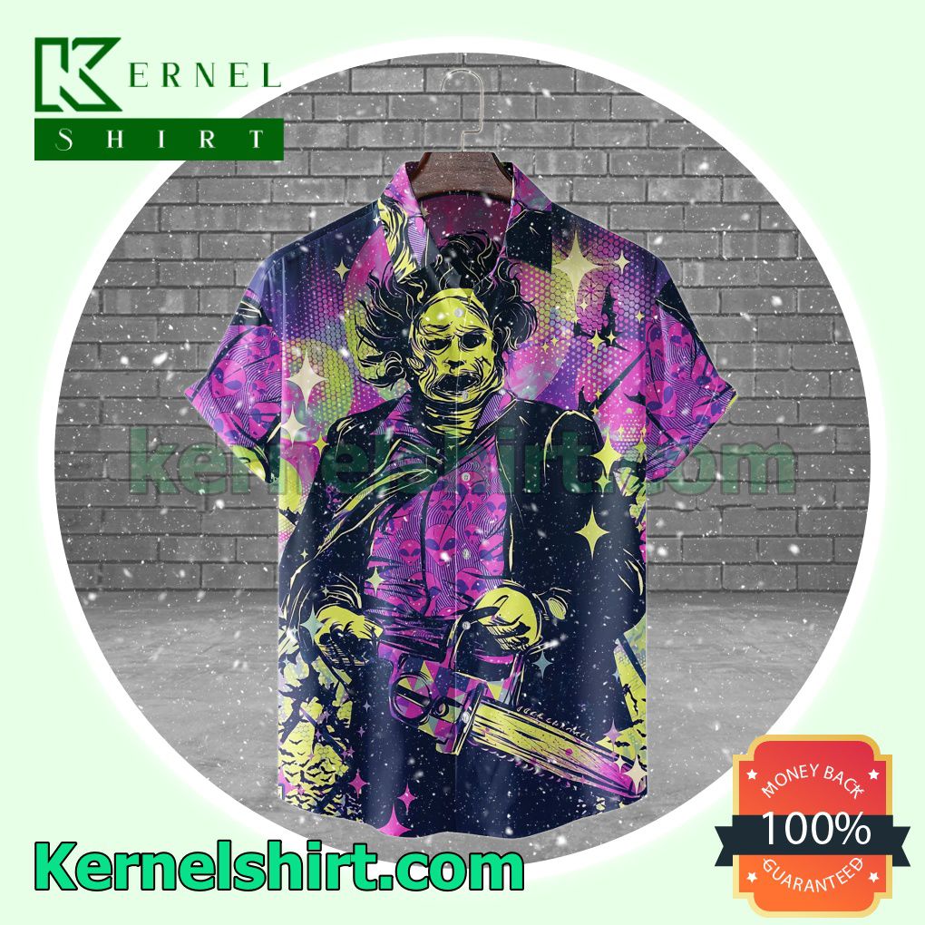 Neon Horror Leatherface Halloween Costume Shirt