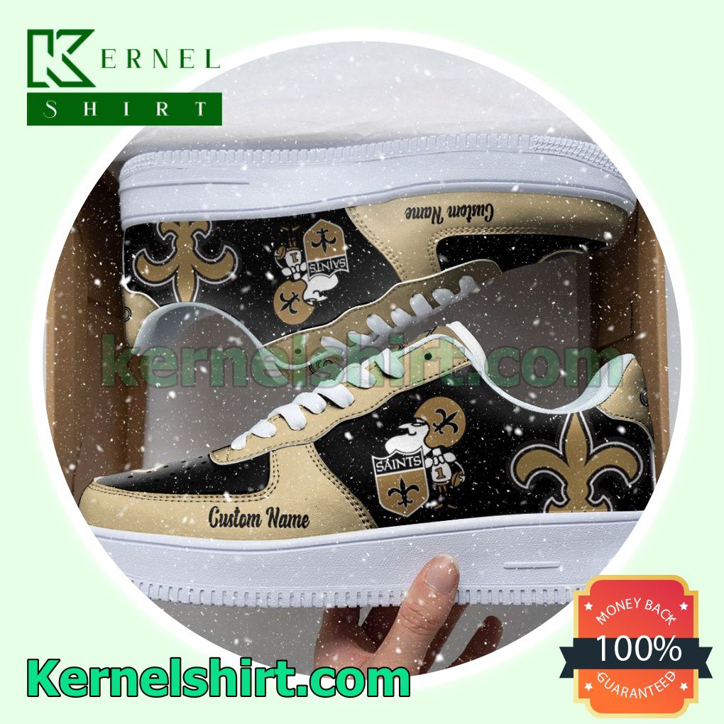 New Orleans Saints Mascot Logo NFL Football Custom Nike Air Force 1 Low Top Shoes