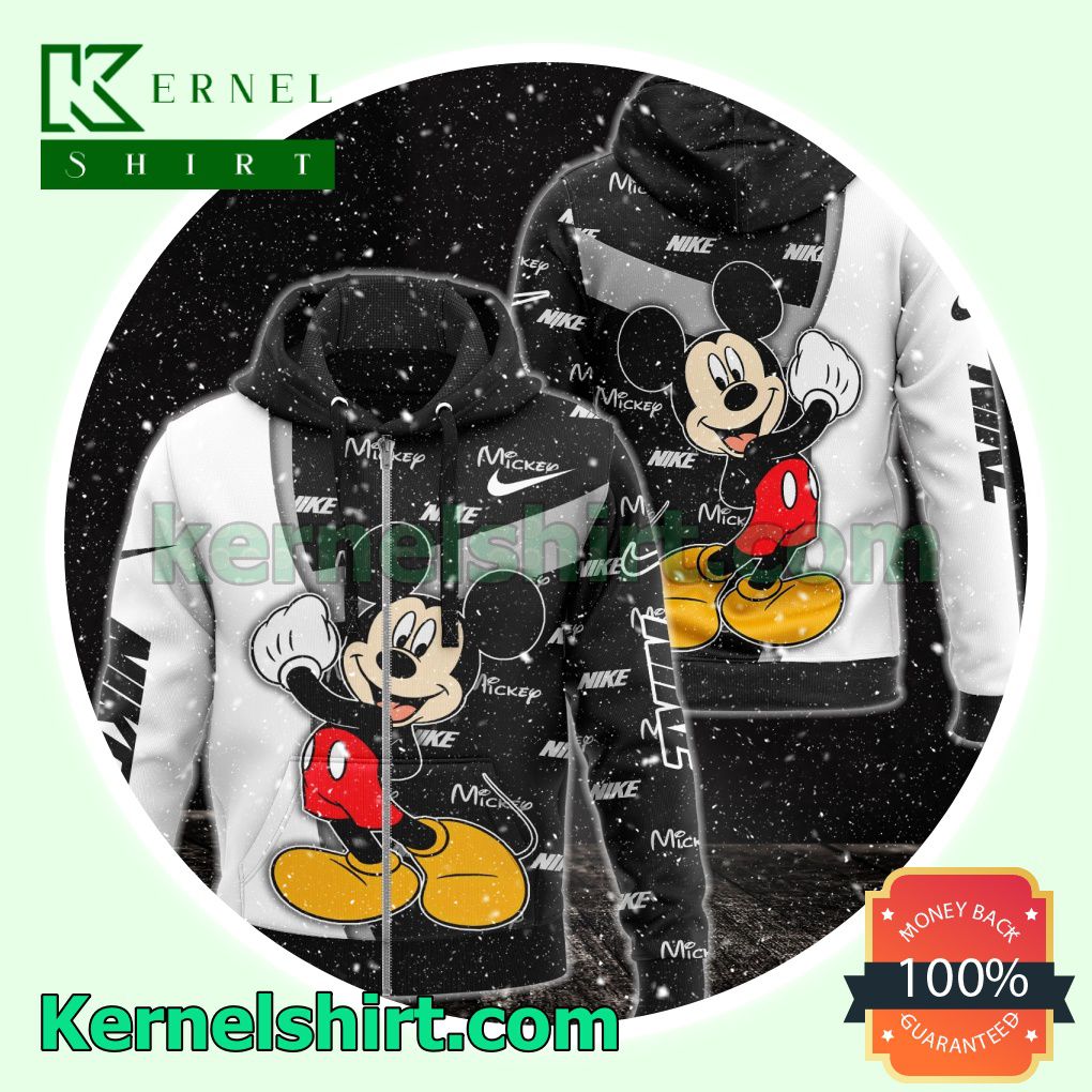 Nike With Mickey Mouse Heavyweight Pullover Hoodie Sweatshirt