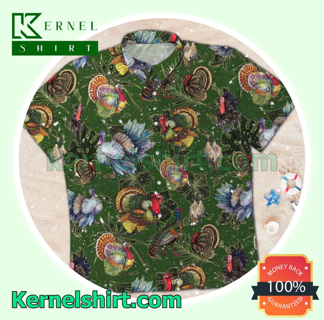 Peacock Tropical Button-Down Shirts