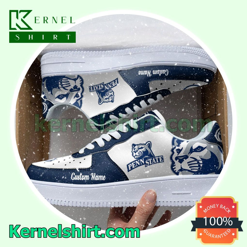 Penn State Nittany Lions Mascot Logo NCAA Custom Nike Air Force 1 Low Top Shoes