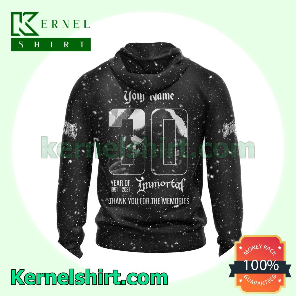 Personalized 30 Year Of 1991 - 2021 Immortal Thank You For The Memories Long Sleeve Pullover Hoodie a