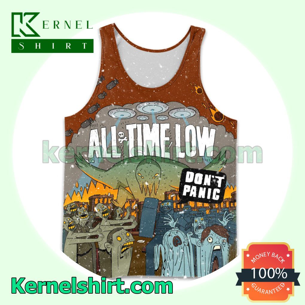 Personalized All Time Low Don't Panic Album Cover Fan Mens Tank Top