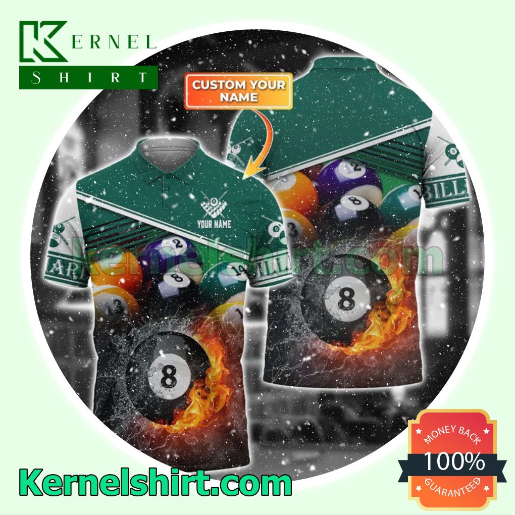 Personalized Billiard Ball Fire And Water Abstract Tennis Golf Polo
