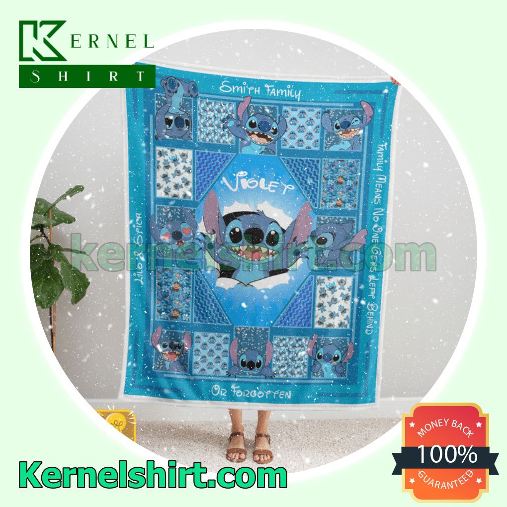 Personalized Cute Stich Throw Blanket